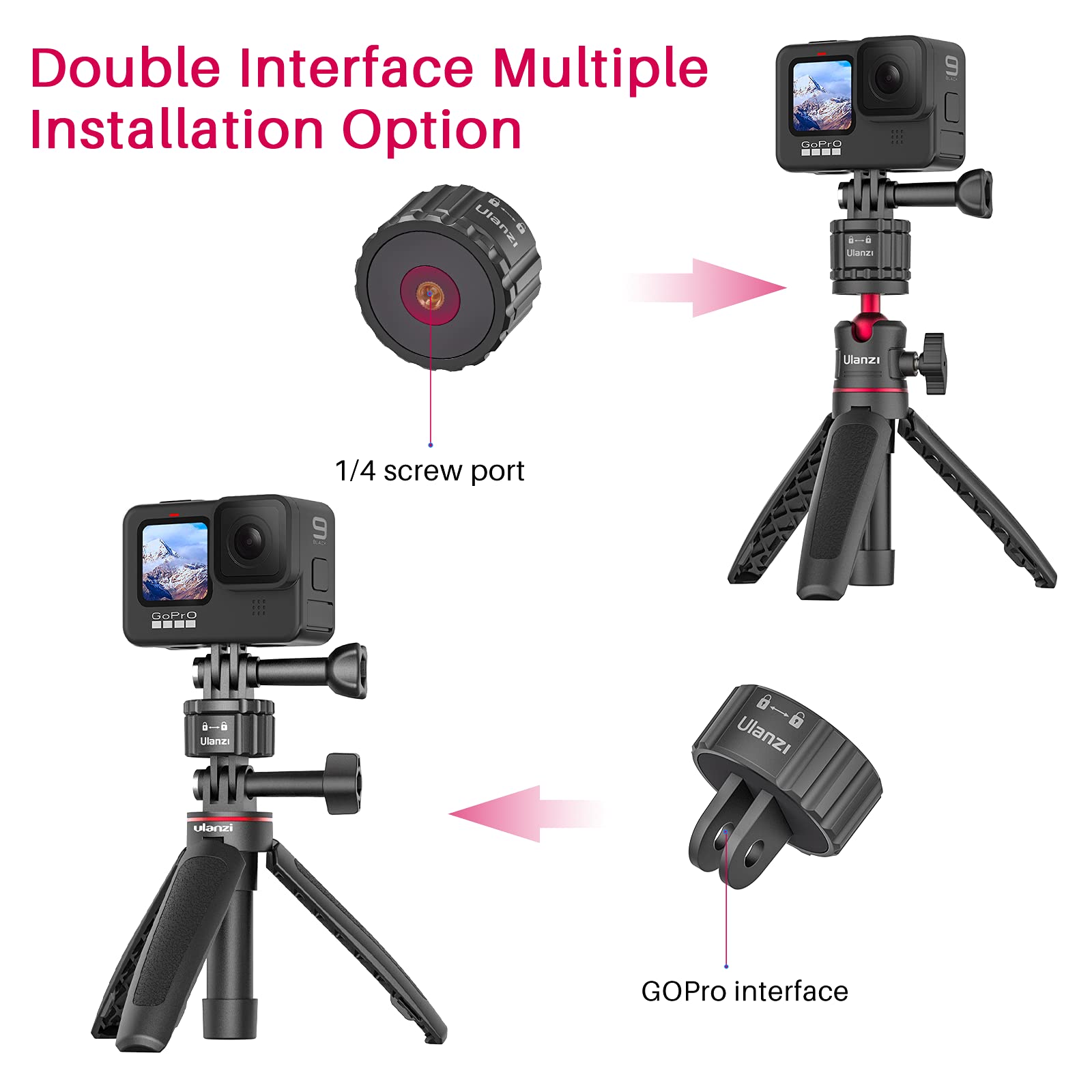 Amazon | GoPro用ミニ三脚 Vlog Stick - 拡張可能な自撮り三脚スタンド